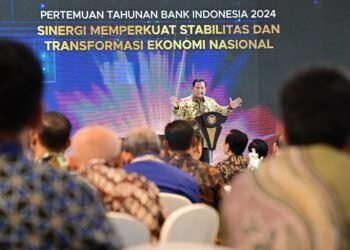 Presiden Prabowo Subianto memberikan sambutanpada Pertemuan Tahunan Bank Indonesia 2024 di Komplek Perkantoran Bank Indonesia, Jakarta, Jumat, 29 November 2024. (Foto: BPMI Setpres/Laily Rachev)