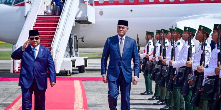 Presiden Prabowo Tiba di Brunei Darussalam untuk Kunjungan Kenegaraan