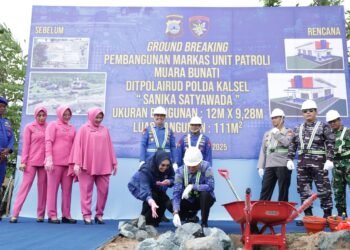 Bupati Andi Rudi Latif Apresiasi Ground Breaking Markas Unit Patroli Ditpolairud Polda Kalsel di Muara Bunati