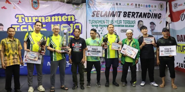 Turnamen Tenis Meja dan Domino DPRD Kalsel Sukses Cetak Juara Baru dan Bibit Atlet Muda