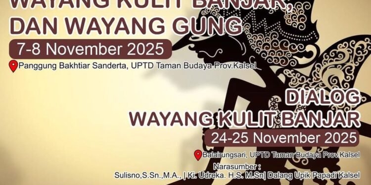 Pergelaran Wayang Kulit Banjar dan Wayang Gong, UPTD Taman Budaya Disdikbud Kalsel Peringati Hari Wayang Sedunia