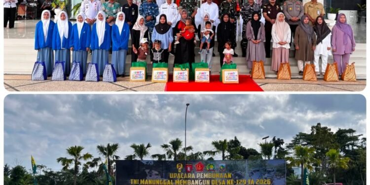 Tingkatkan Infrastruktur Desa Tanjung Lalak Selatan,Pemkab Kotabaru Resmi buka TMMD ke 129