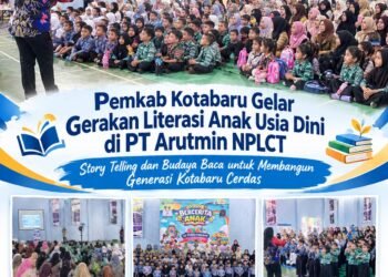 Bangun Budaya Baca Sejak Dini, Dispersip Kotabaru Gelar Story Telling Bersama PT. Arutmin