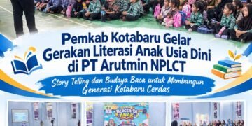 Bangun Budaya Baca Sejak Dini, Dispersip Kotabaru Gelar Story Telling Bersama PT. Arutmin